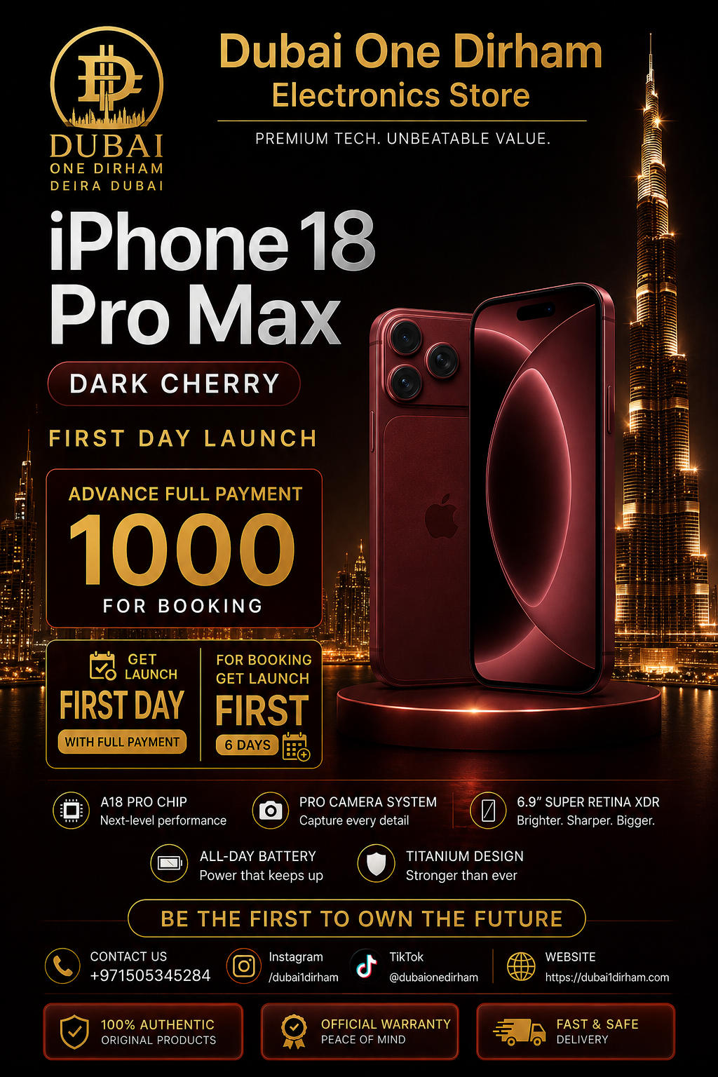 iPhone 18 Pro Max Per Booking